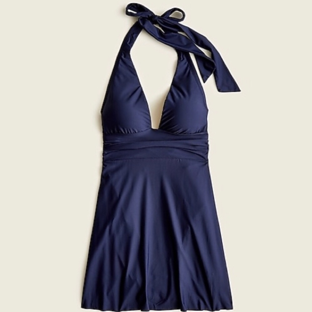 J. Crew V Neck Halter Swim Dress Women’s 22